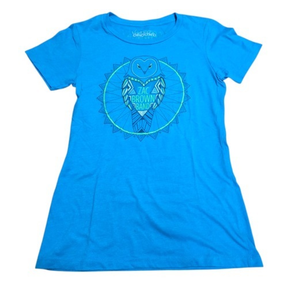 2016 Zac Brown Band Black Out The Sun Tour Ladies Size Small Blue T-Shirt